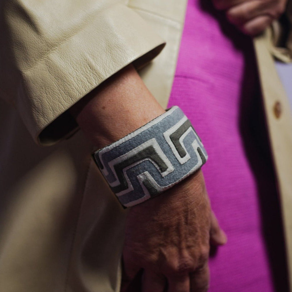 Sendero Navy Bangle Wide Grey by Mola Sasa at White Label Project