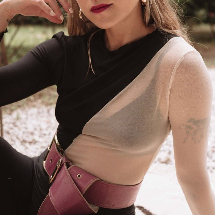 Mesh Top — Black / White by Nada Duele at White Label Project