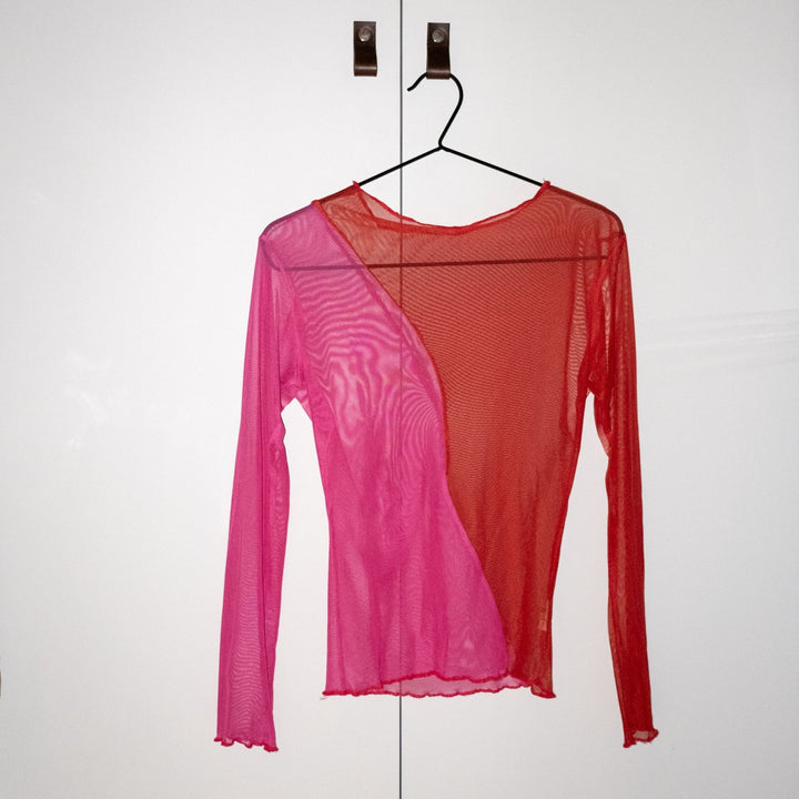 Mesh Top — Pink/ red by Nada Duele at White Label Project