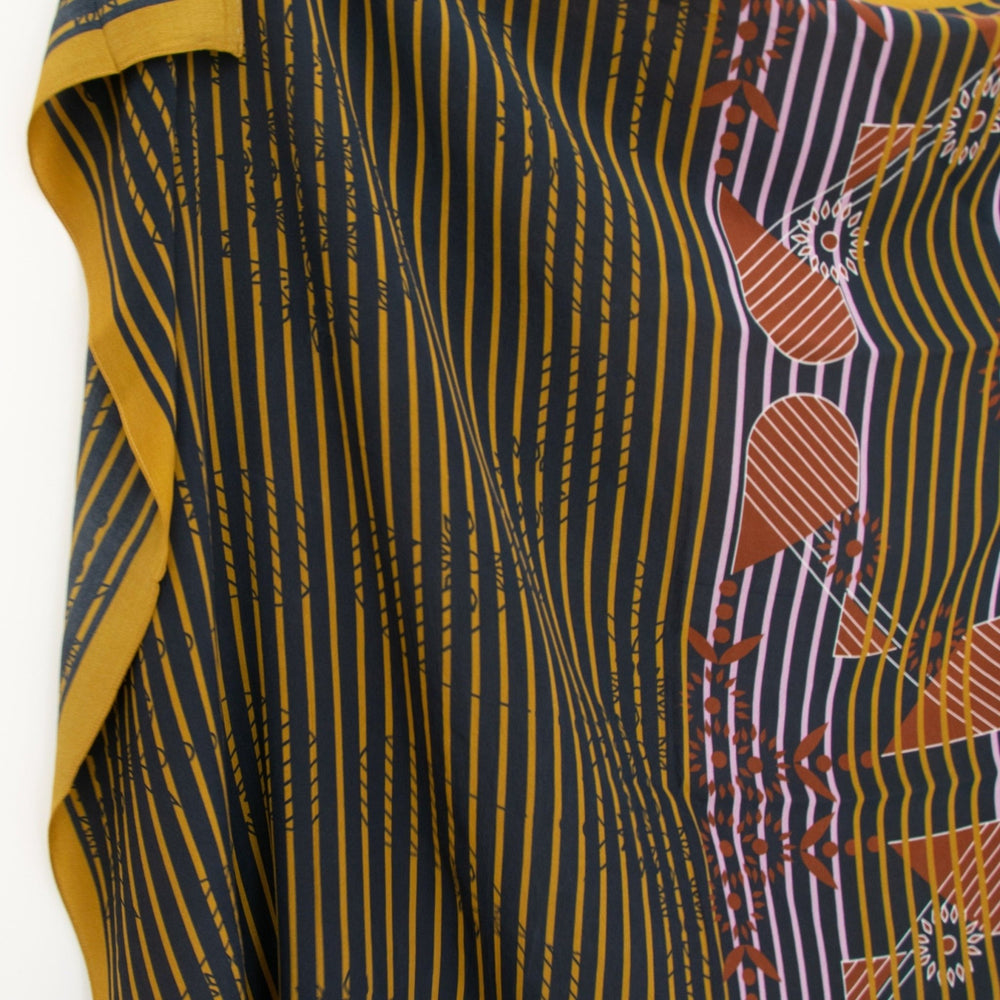 Aso Mustard Silk Scarf by Pari Pari at White Label Project