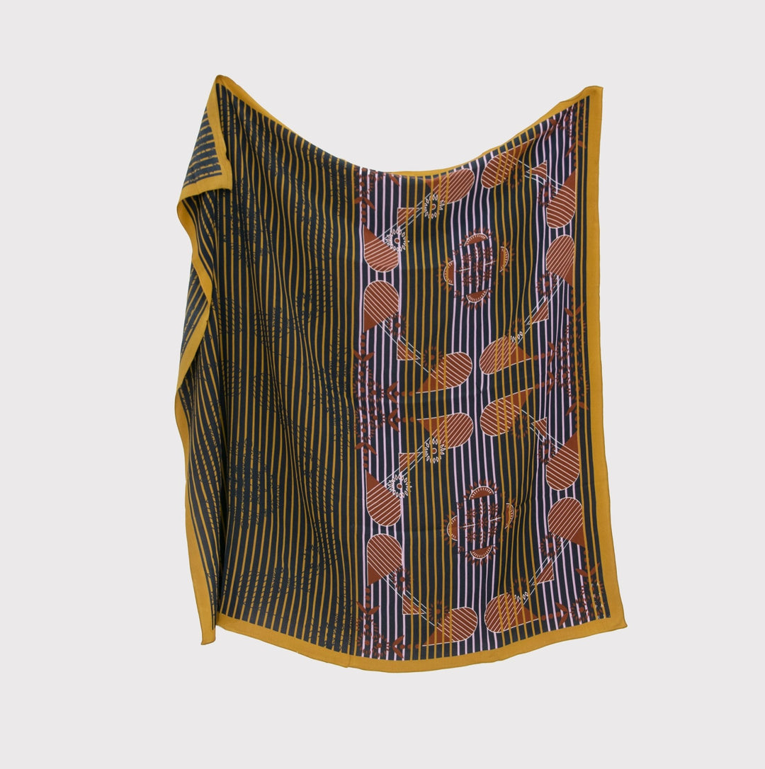 Aso Mustard Silk Scarf by Pari Pari at White Label Project
