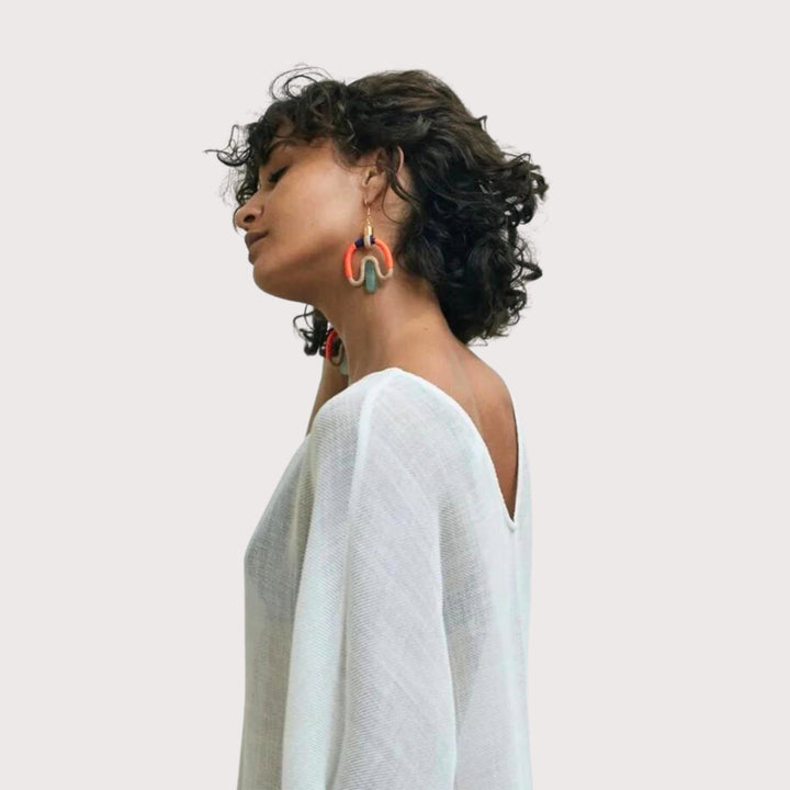 Aventurina Earrings — Orange by Pichulik at White Label Project