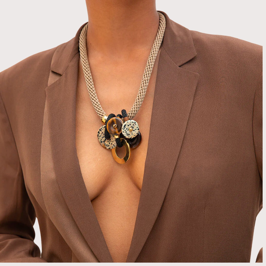 Satya Necklace - beige by Pichulik at White Label Project