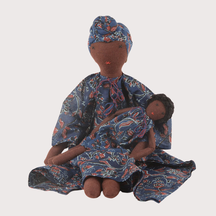 Soumba Mum & Mini Doll - Blue by Silaiwali at White Label Project