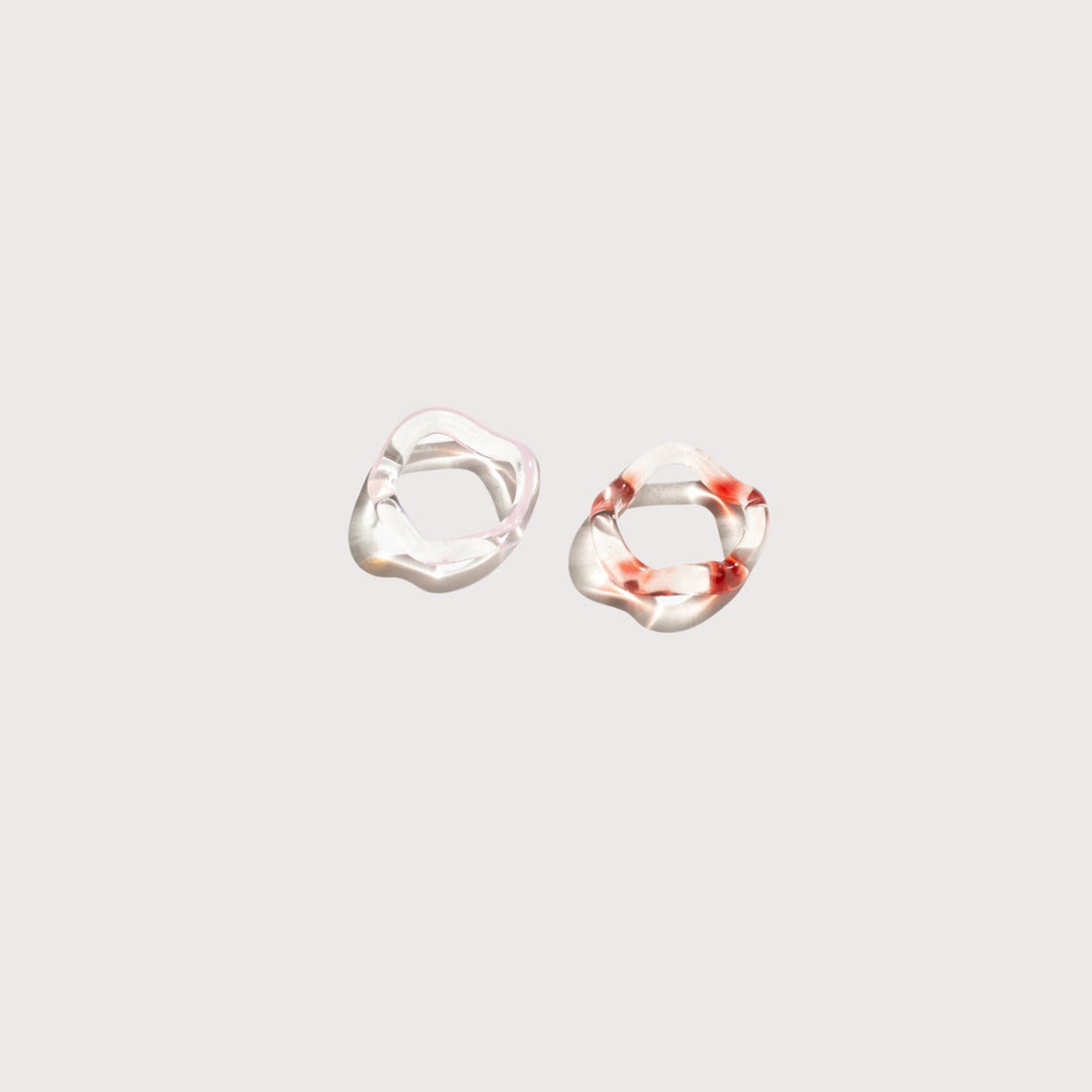 Marbled La Onda Rings — Red/ Rosé by Studio Conchita at White Label Project