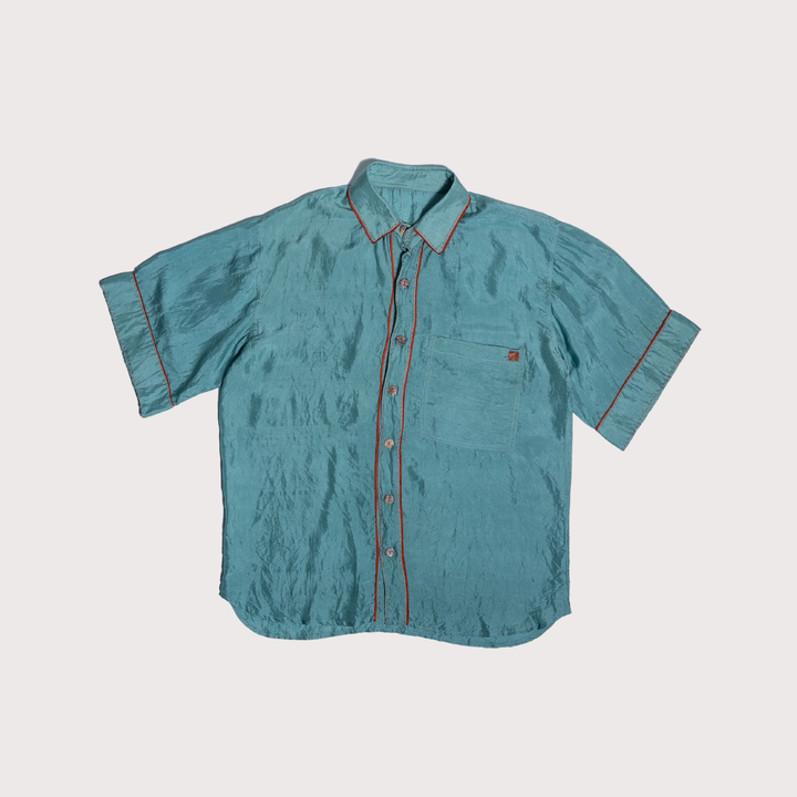 Unquiet Teal Silk Shirt