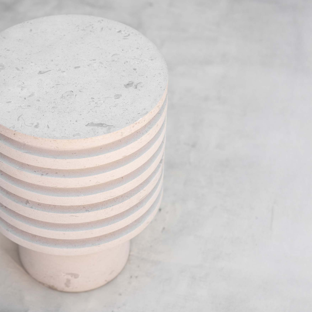 Engrane 2 Side Table - Travertine
