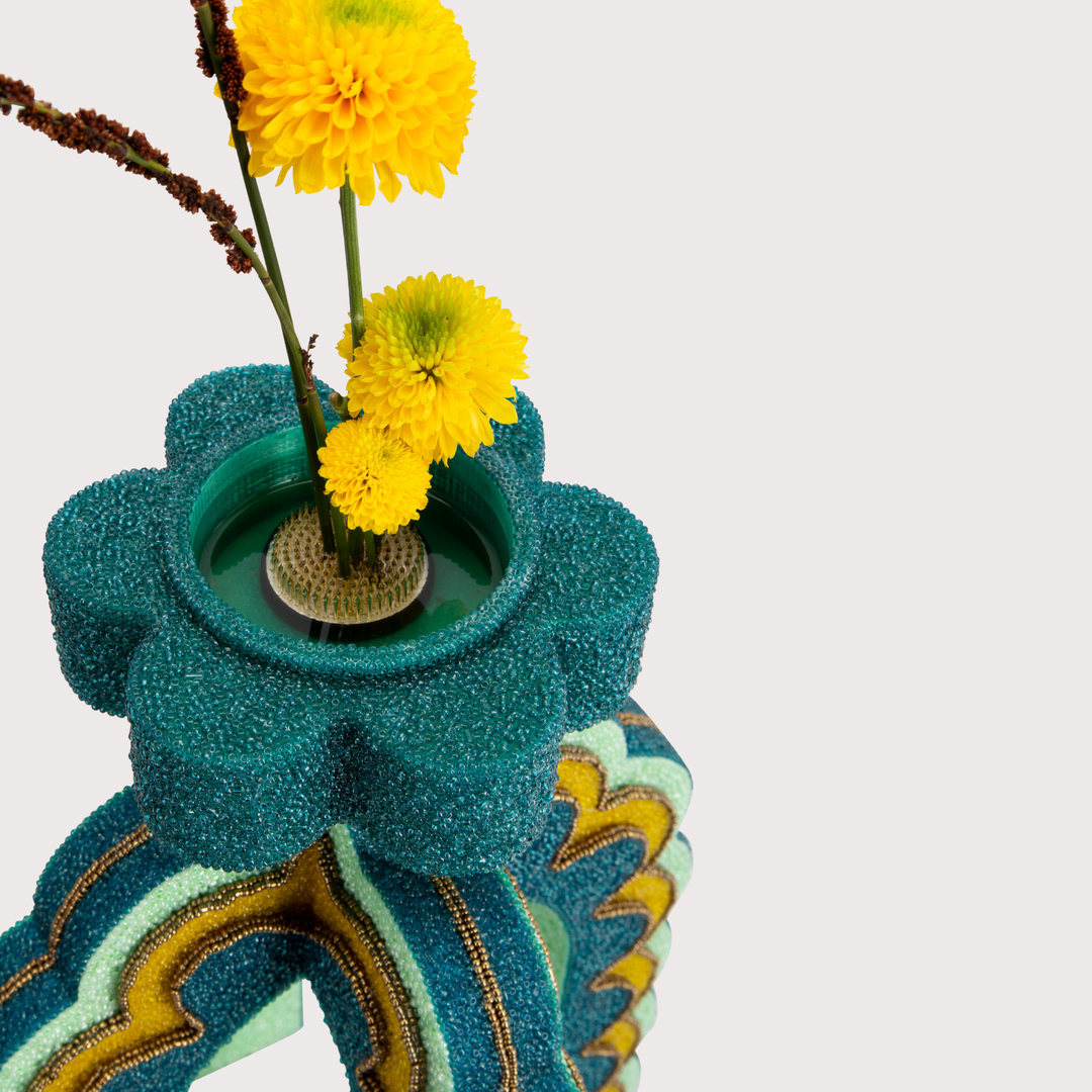 Purna Tara Vase Sculptural Large - Teal