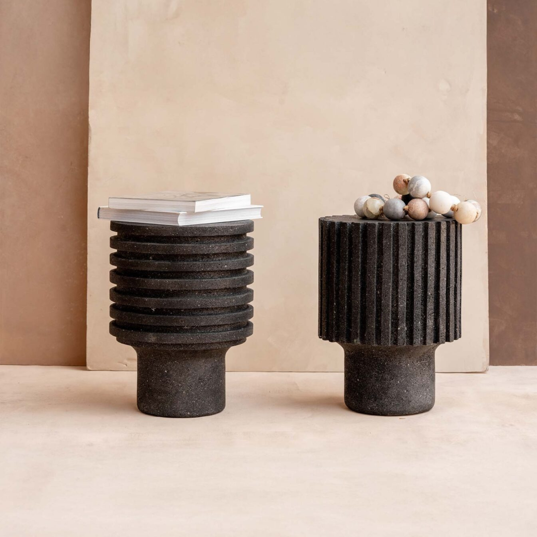 Engrane 1 Side Table - Volcanic Stone