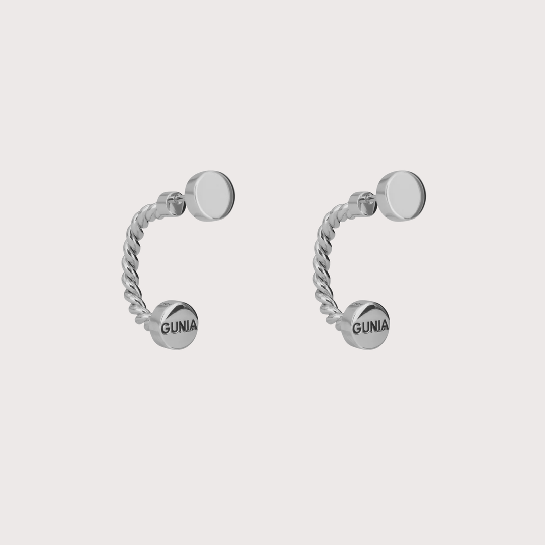 Hryvna Earrings - Silver