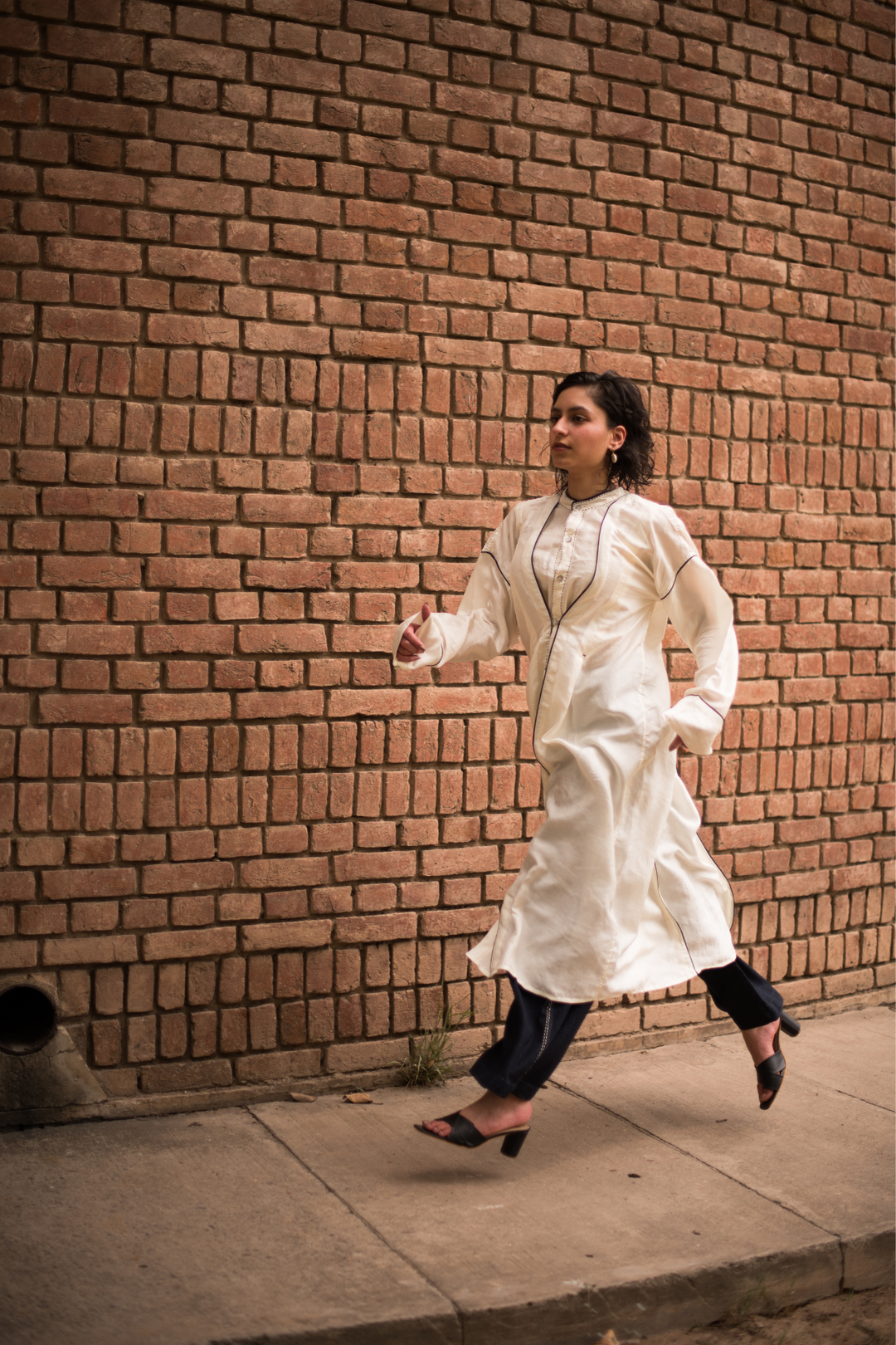 Fold Silk Dress - White
