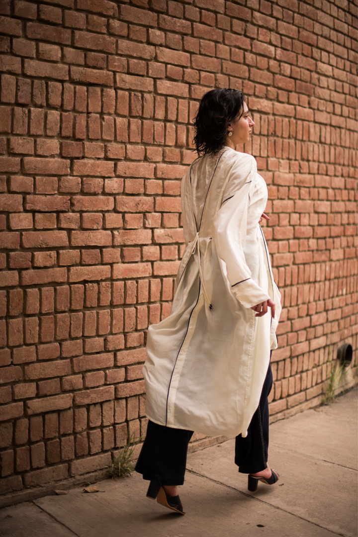Fold Silk Dress - White