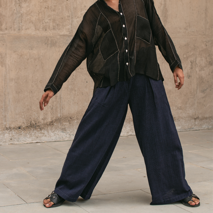 Flare Unisex Cotton Pants - Black