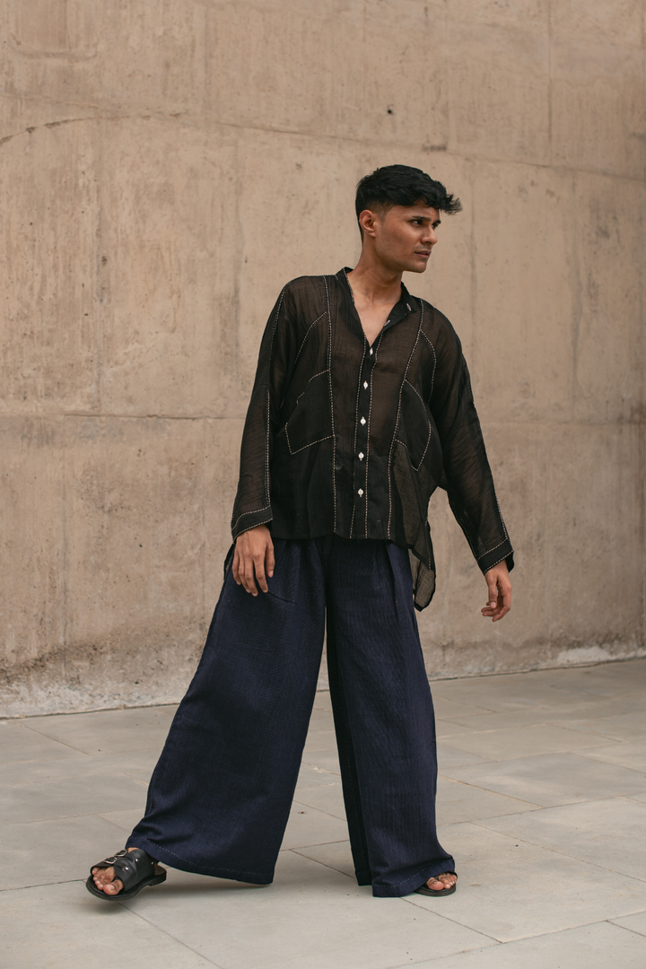 Flare Unisex Cotton Pants - Black