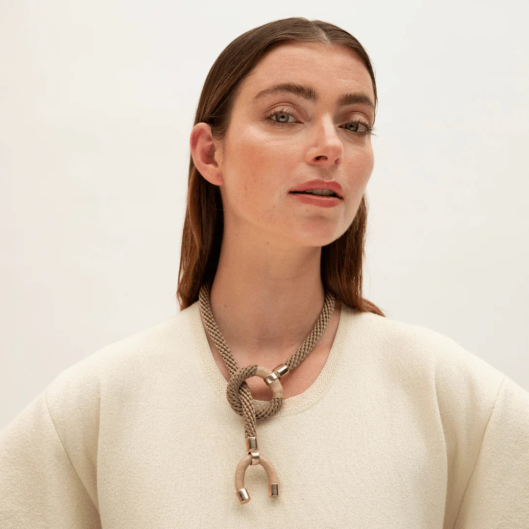 Astarte Horn Necklace - Beige