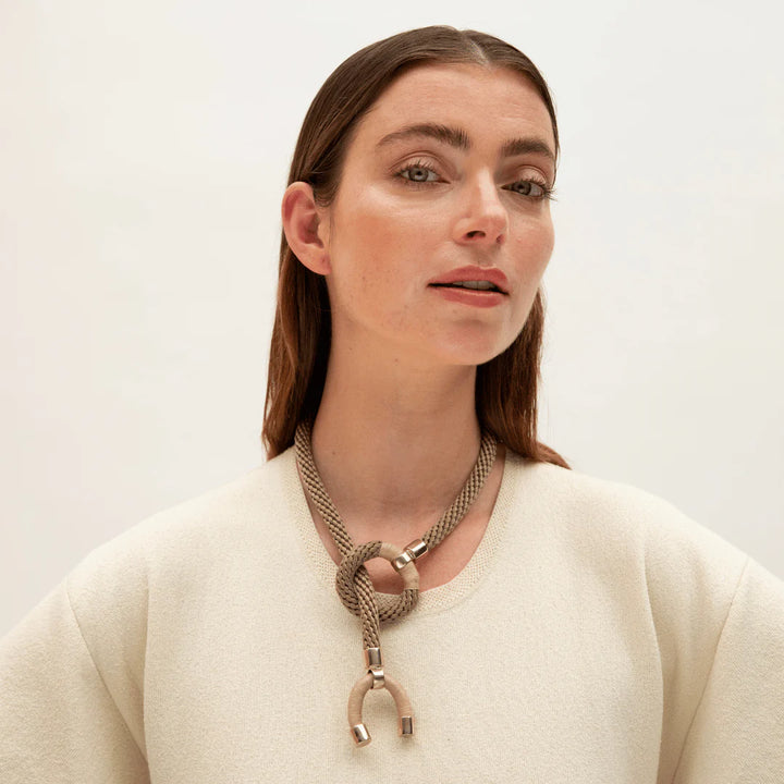 Astarte Horn Necklace - Beige