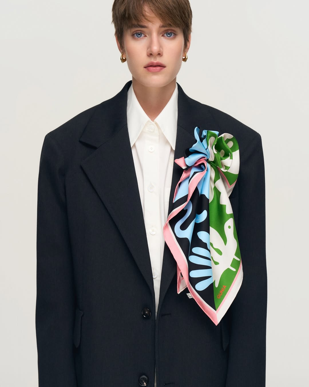 Silhouettes  Scarf  - Pink Trim