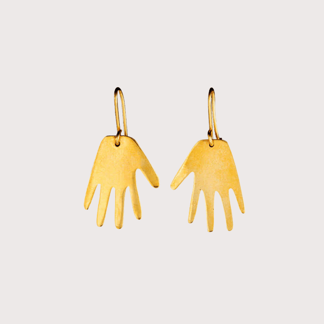 Hand Earrings - Gold by Alejandra de Coss at White Label Project