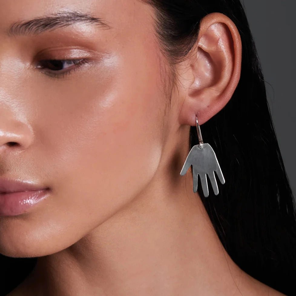 Hand Earrings - Silver by Alejandra de Coss at White Label Project