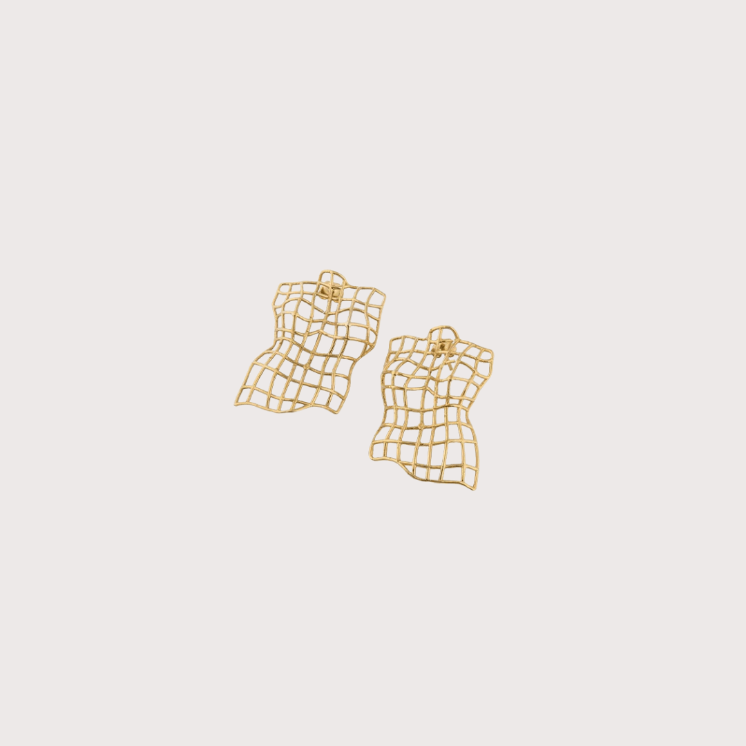Torso Earrings - Gold by Alejandra de Coss at White Label Project