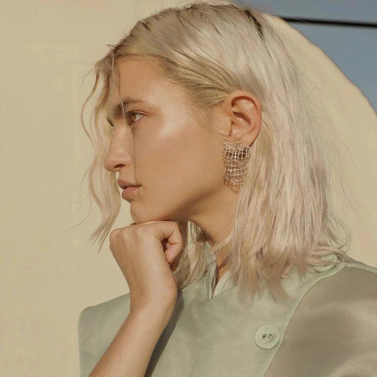 Torso Earrings - Silver by Alejandra de Coss at White Label Project