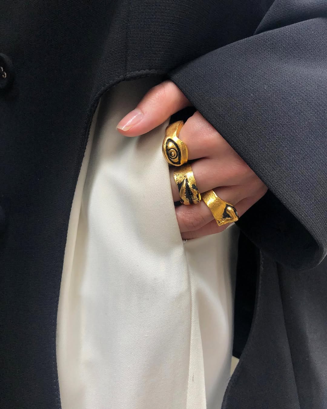 Visage Ring - Gold by Alejandra de Coss at White Label Project