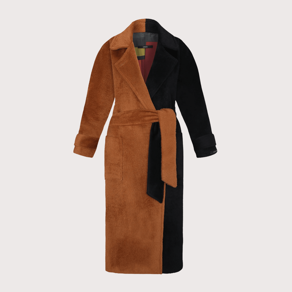 Bicolor Alpaca Coat - Camel by Balkanica at White Label Project