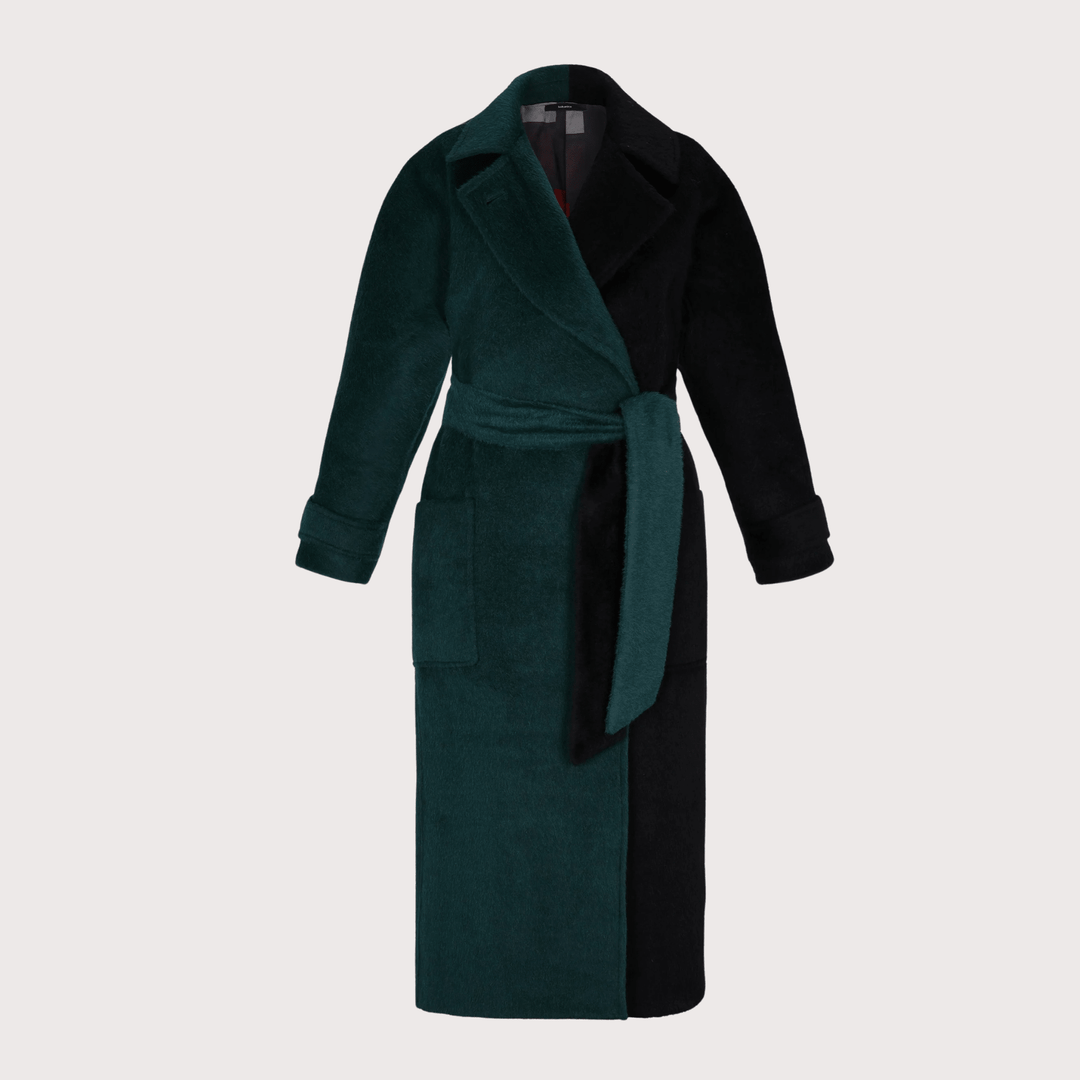 Bicolor Alpaca Coat - Green by Balkanica at White Label Project