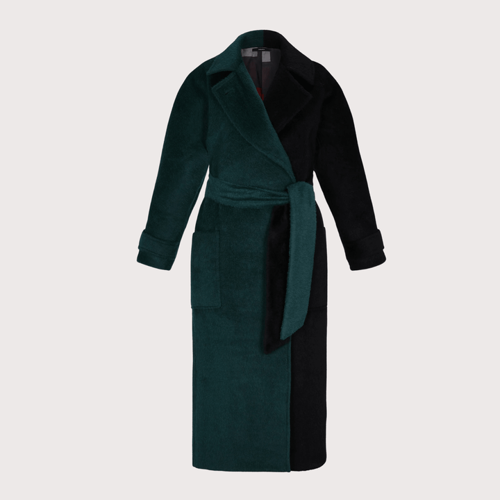 Bicolor Alpaca Coat - Green by Balkanica at White Label Project