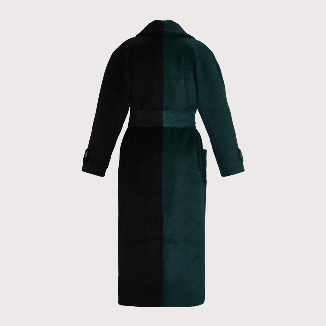 Bicolor Alpaca Coat - Green by Balkanica at White Label Project
