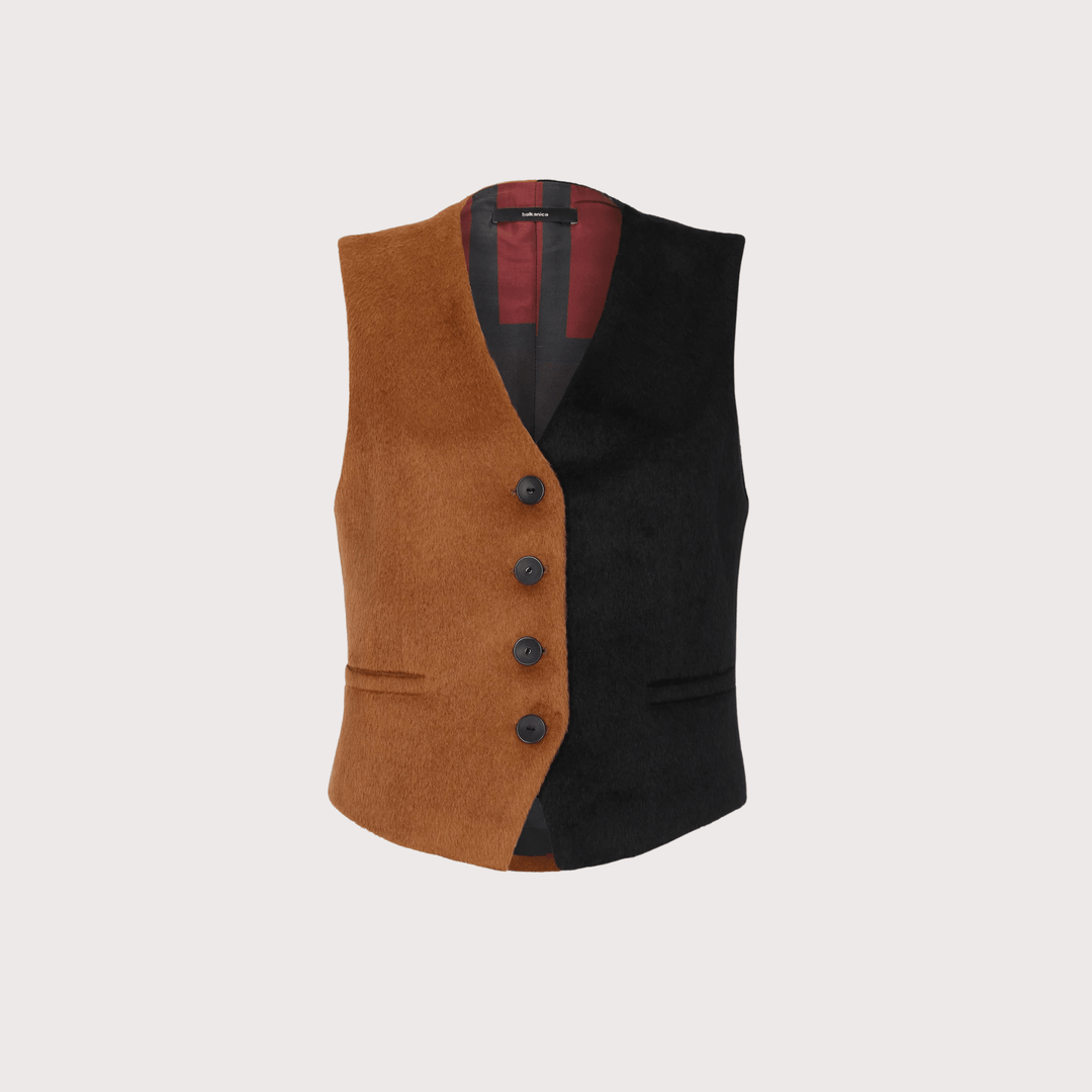 Bicolor Alpaca Vest by Balkanica at White Label Project