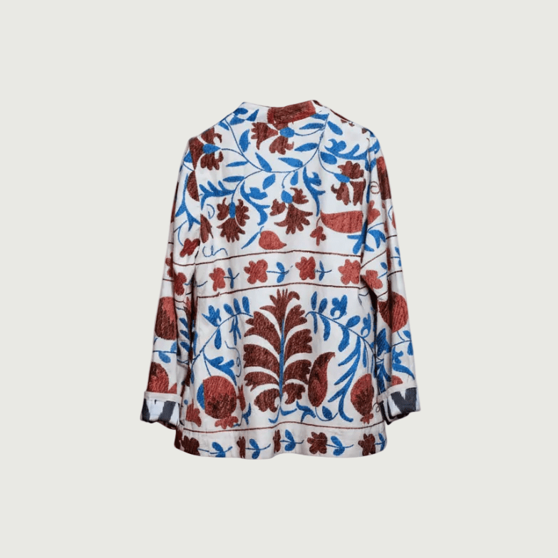 Can Suzani Jacket - Blue/Red by Bazaar Rumi at White Label Project