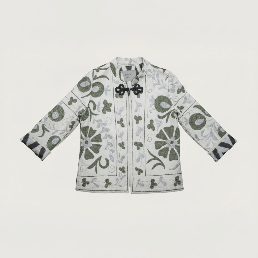 Can Suzani Jacket - Green by Bazaar Rumi at White Label Project