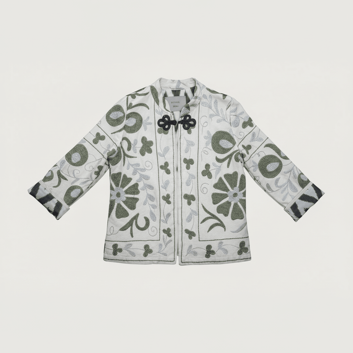 Can Suzani Jacket - Green by Bazaar Rumi at White Label Project