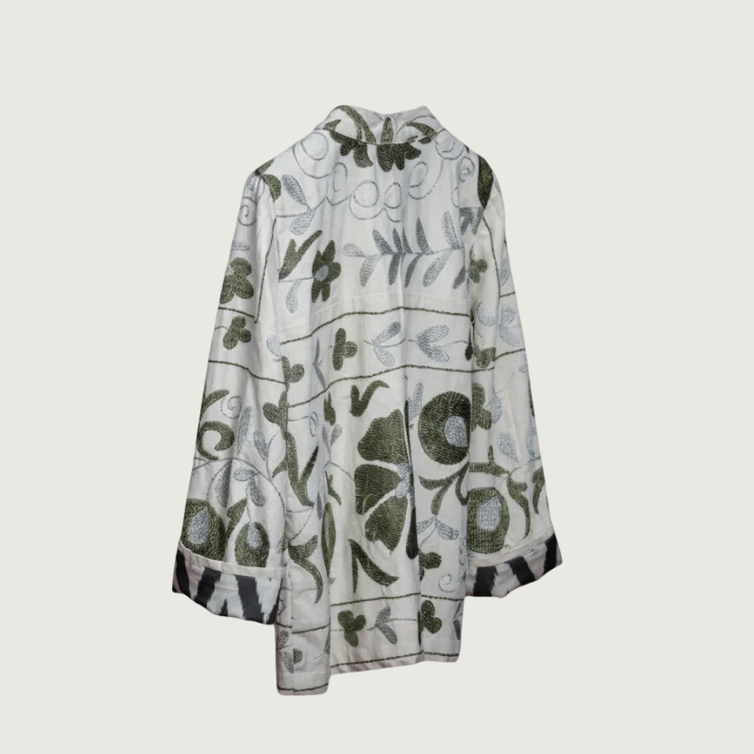 Can Suzani Jacket - Green by Bazaar Rumi at White Label Project