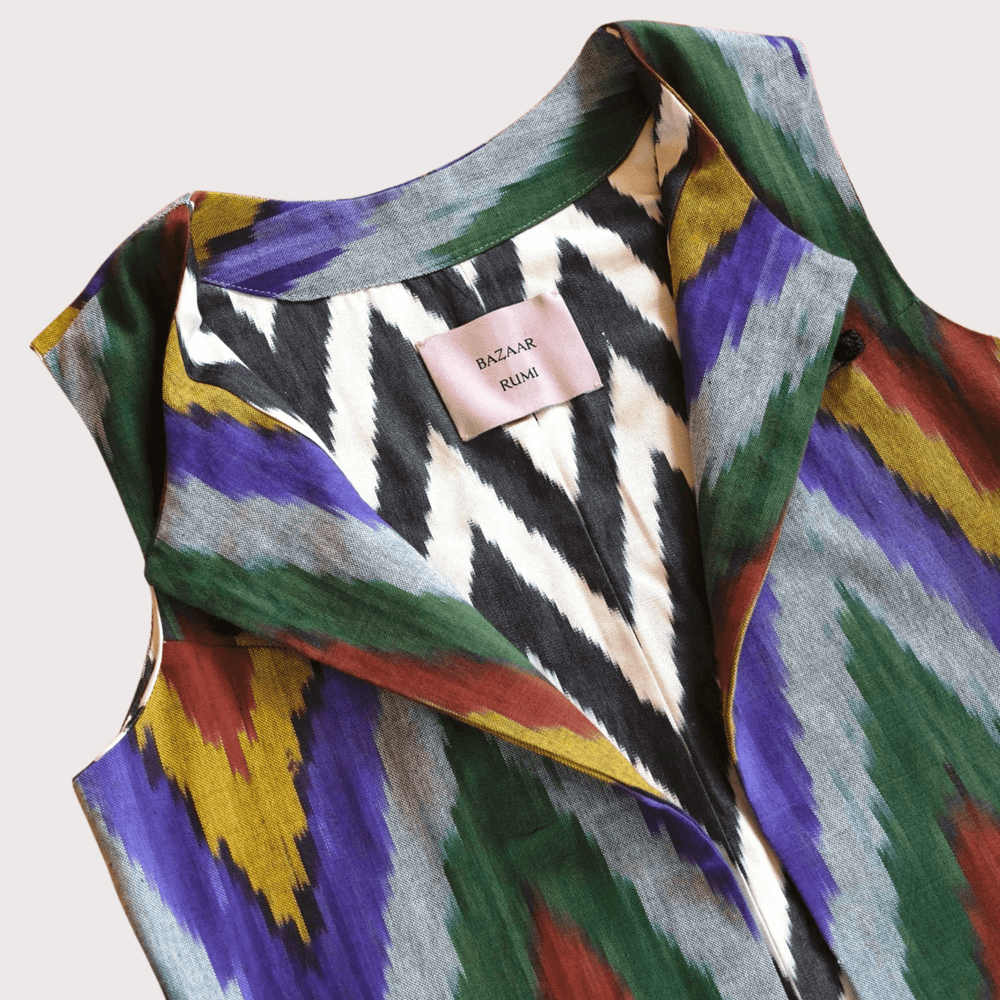 Rumi Ikat Gilet - Multi by Bazaar Rumi at White Label Project