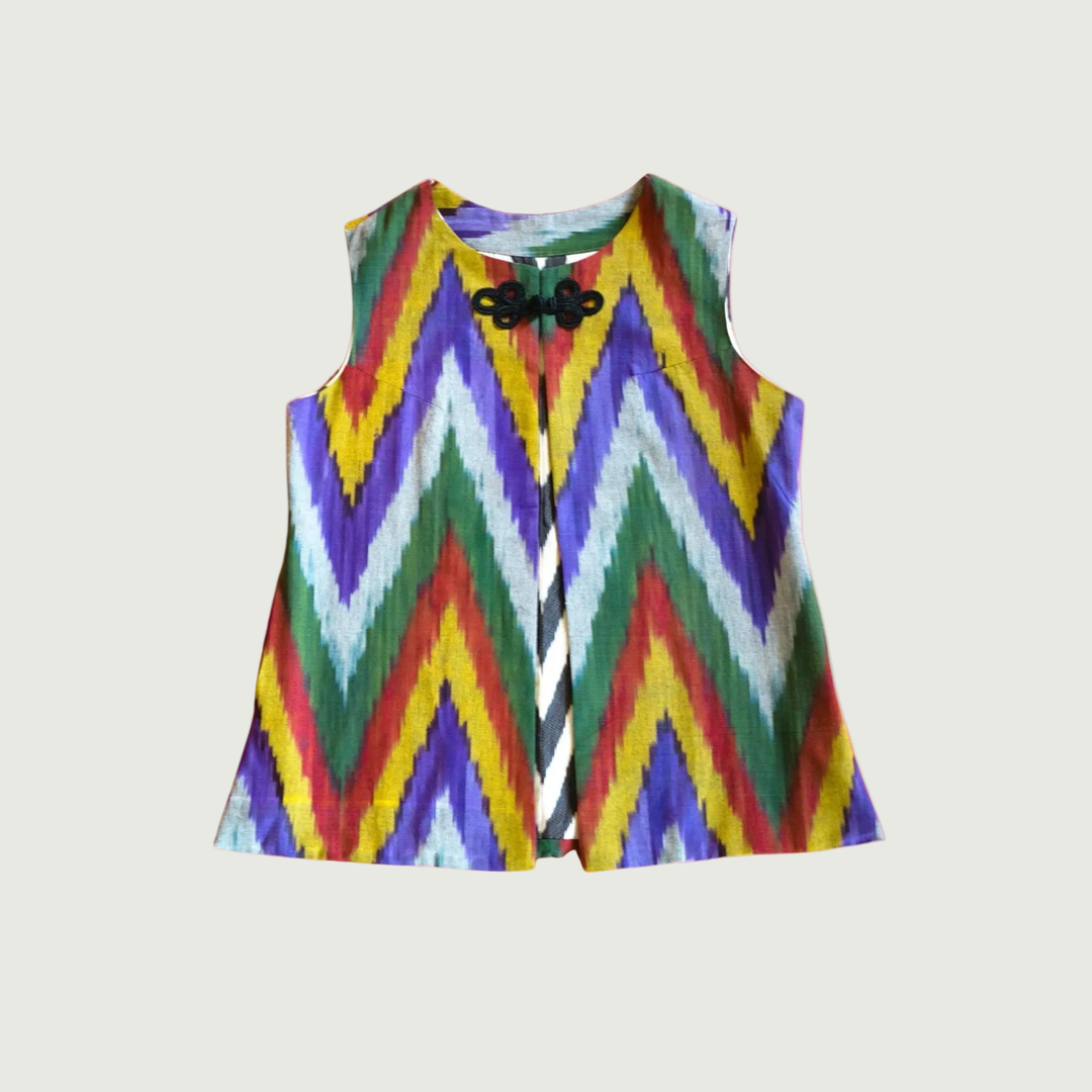 Rumi Ikat Gilet - Multi by Bazaar Rumi at White Label Project