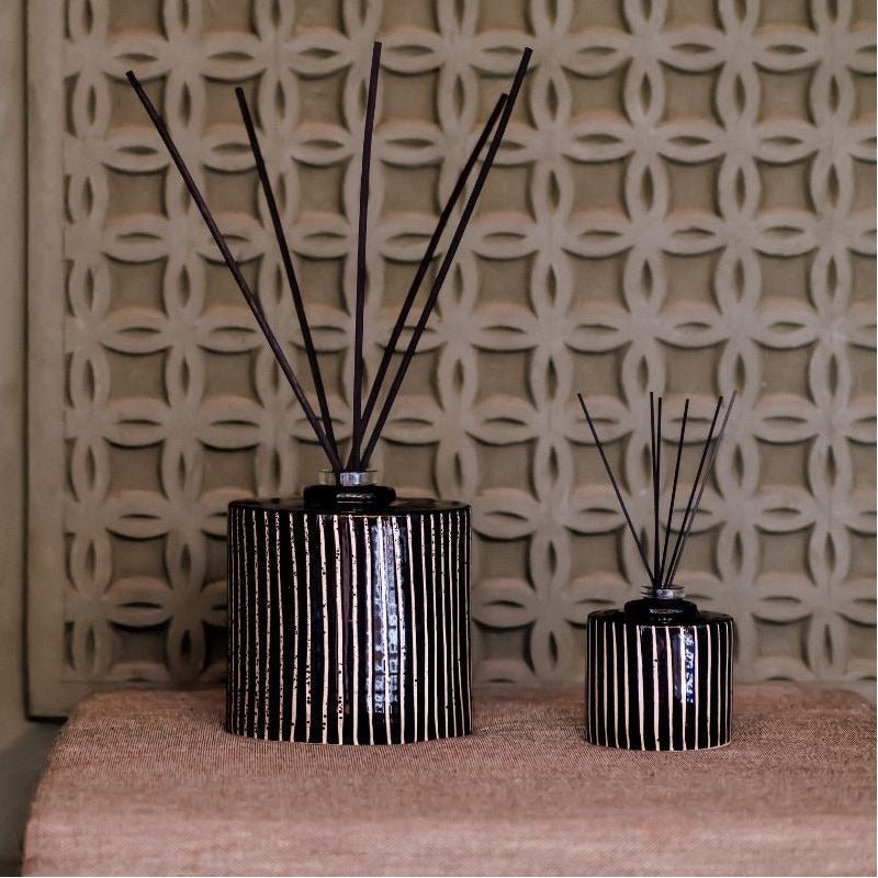 Black Zebra Ceramic Reed Diffuser by Côté Bougie at White Label Project