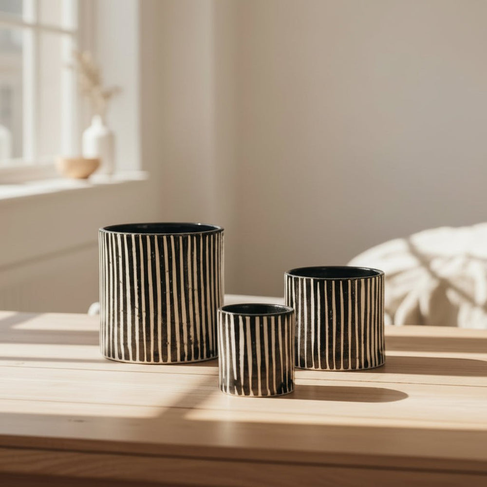 Black Zebra Ceramic Scented Candle by Côté Bougie at White Label Project