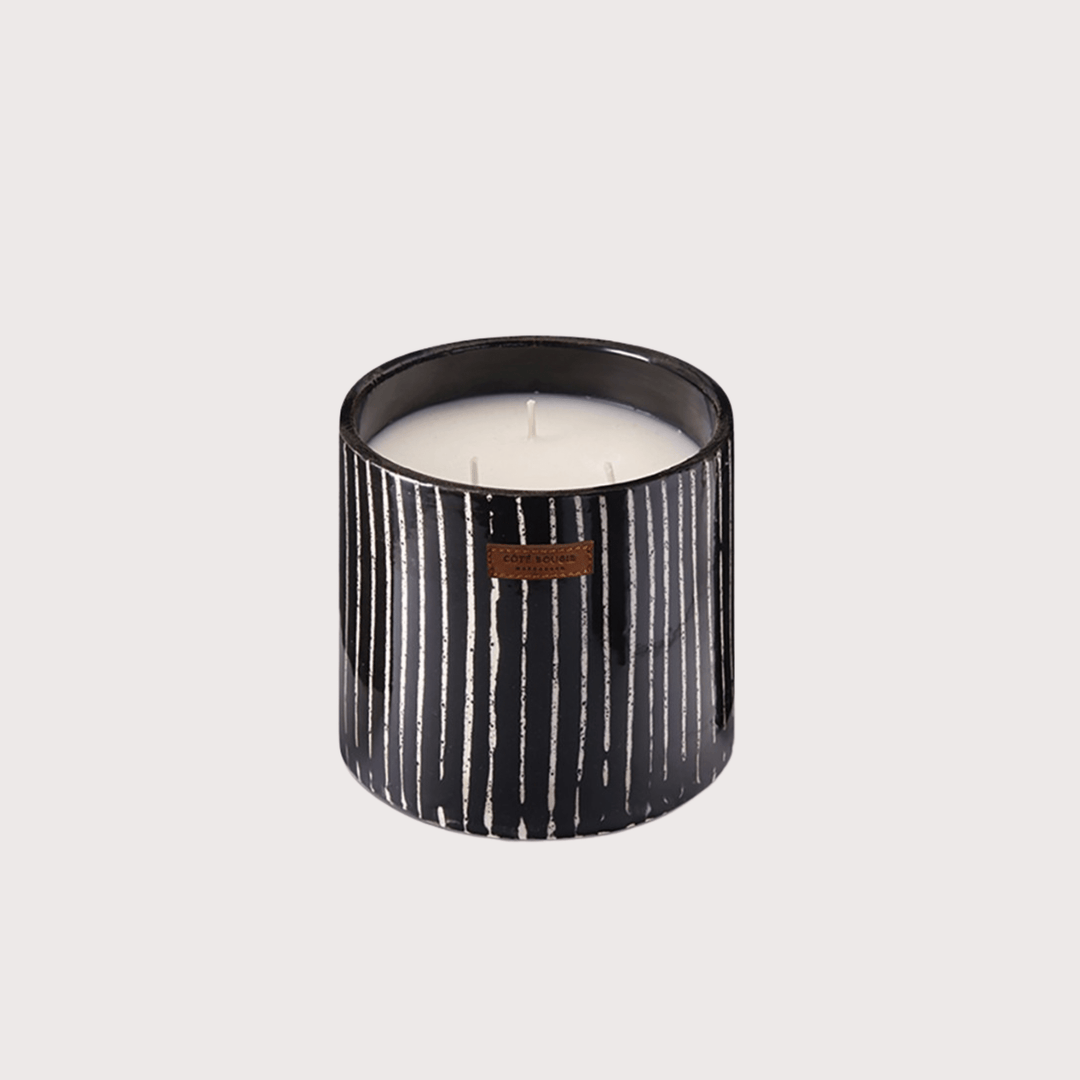 Black Zebra Ceramic Scented Candle by Côté Bougie at White Label Project