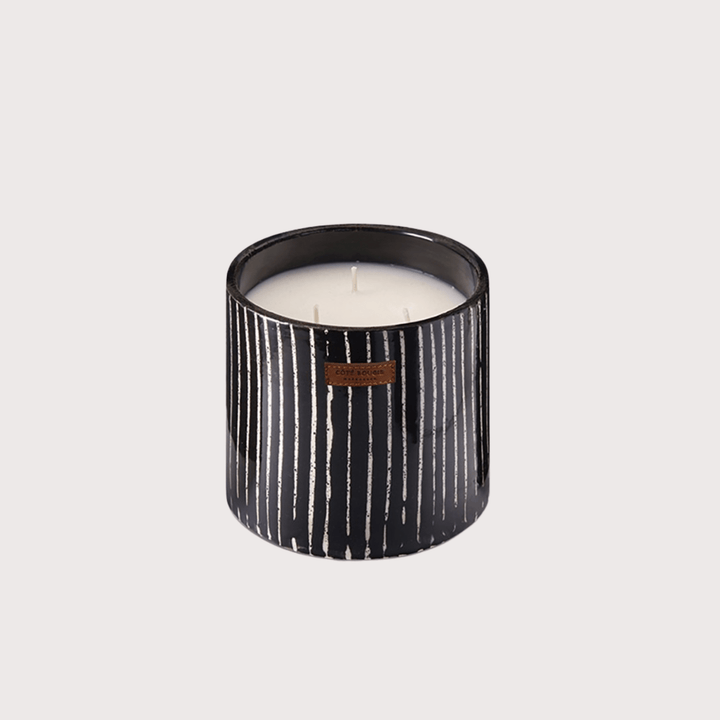Black Zebra Ceramic Scented Candle by Côté Bougie at White Label Project