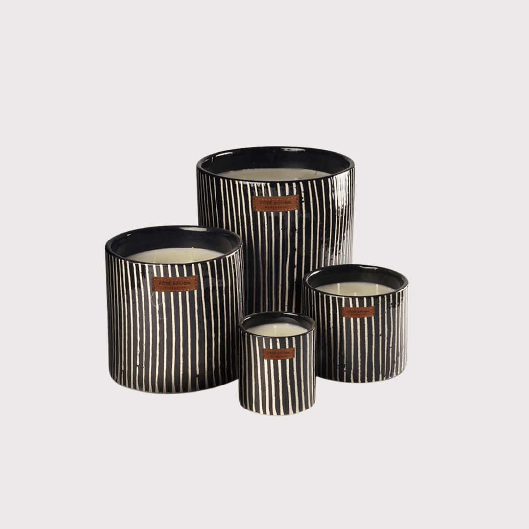 Black Zebra Ceramic Scented Candle by Côté Bougie at White Label Project