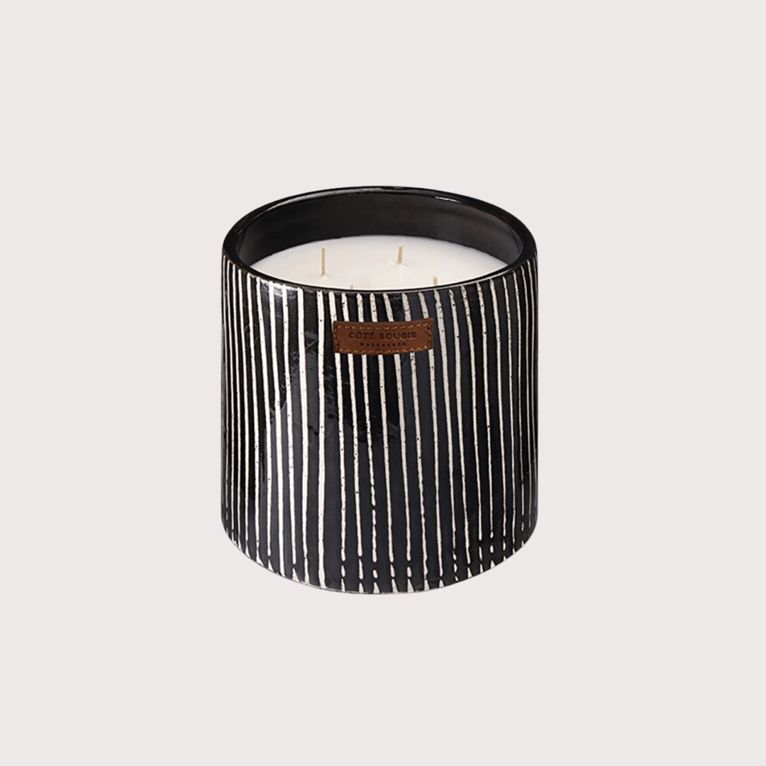 Black Zebra Ceramic Scented Candle by Côté Bougie at White Label Project