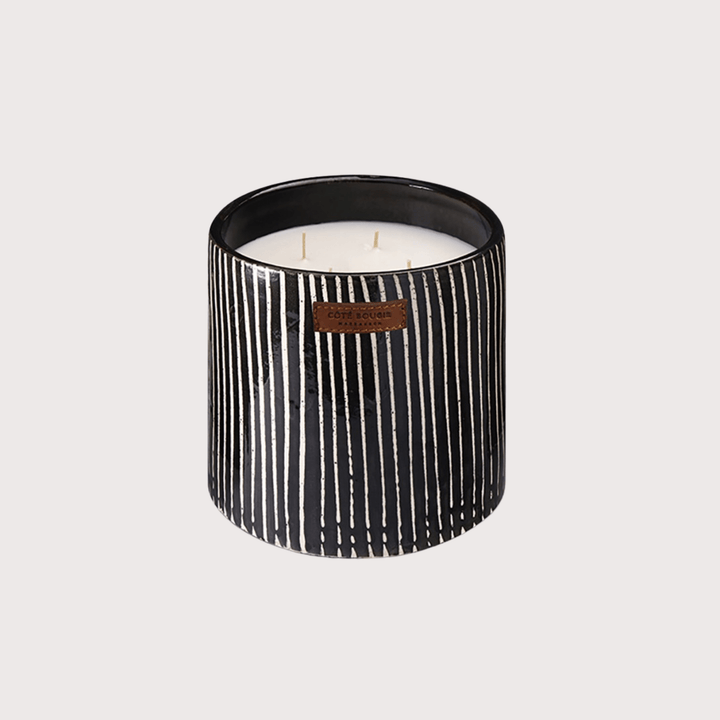 Black Zebra Ceramic Scented Candle by Côté Bougie at White Label Project