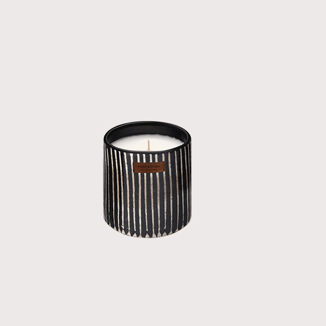 Black Zebra Ceramic Scented Candle by Côté Bougie at White Label Project