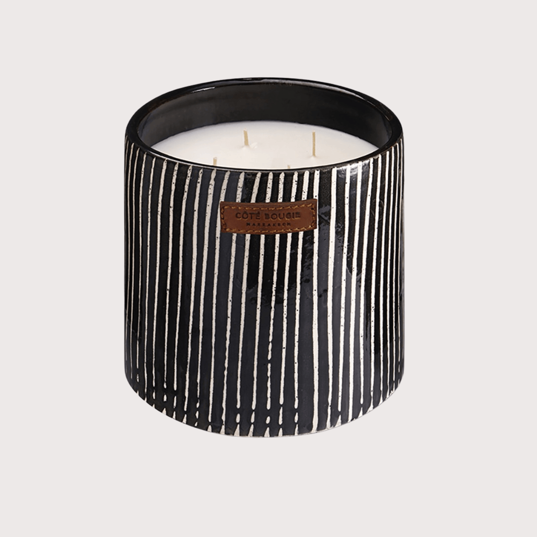 Black Zebra Ceramic Scented Candle by Côté Bougie at White Label Project
