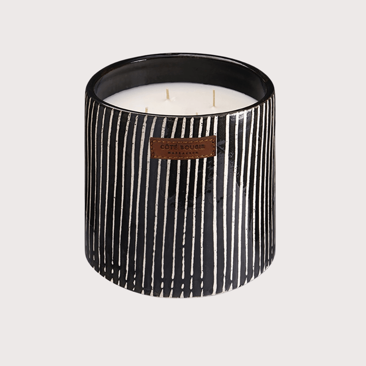 Black Zebra Ceramic Scented Candle by Côté Bougie at White Label Project
