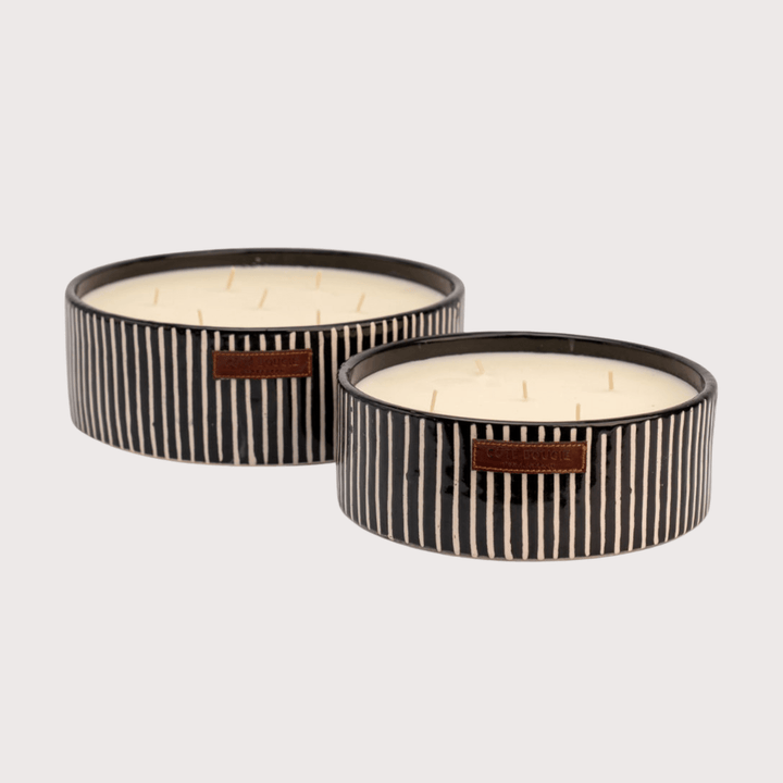 Black Zebra Flat Candle by Côté Bougie at White Label Project