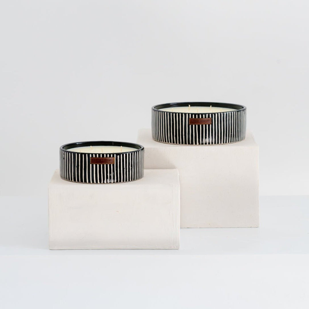 Black Zebra Flat Candle by Côté Bougie at White Label Project