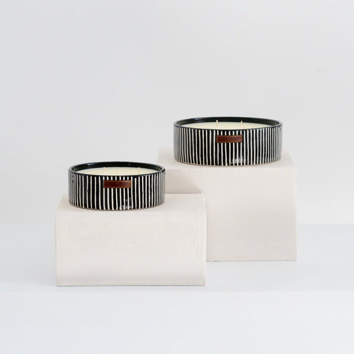 Black Zebra Flat Candle by Côté Bougie at White Label Project
